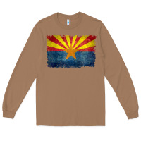 Toasted Coconut arizona flag in grungy style raglan baseball tee Long Sleeve Tee - linhVisuals