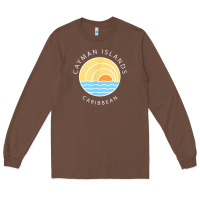 Chestnut cayman islands retro colorful ocean sunset palm tree novelty Long Sleeve Tee - linhVisuals