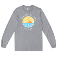 Heather Grey cayman islands retro colorful ocean sunset palm tree novelty Long Sleeve Tee - linhVisuals