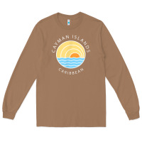 Toasted Coconut cayman islands retro colorful ocean sunset palm tree novelty Long Sleeve Tee - linhVisuals