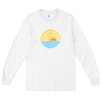 White cayman islands retro colorful ocean sunset palm tree novelty Long Sleeve Tee - linhVisuals
