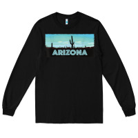 Black arizona shirt   saguaro cactus desert landscape t shirt Long Sleeve Tee - linhVisuals