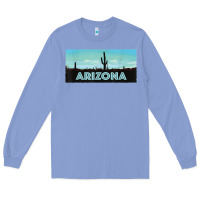 Colony Blue arizona shirt   saguaro cactus desert landscape t shirt Long Sleeve Tee - linhVisuals