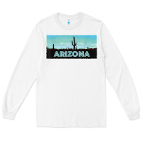 White arizona shirt   saguaro cactus desert landscape t shirt Long Sleeve Tee - linhVisuals