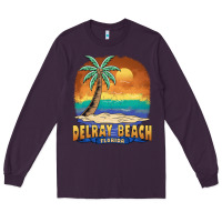 Plum delray beach florida  vintage distressed souvenir long sleeve t shirt Long Sleeve Tee - linhVisuals