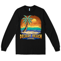 Black delray beach florida  vintage distressed souvenir long sleeve t shirt Long Sleeve Tee - linhVisuals
