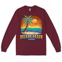 Burgundy delray beach florida  vintage distressed souvenir long sleeve t shirt Long Sleeve Tee - linhVisuals
