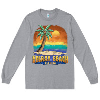 Heather Grey delray beach florida  vintage distressed souvenir long sleeve t shirt Long Sleeve Tee - linhVisuals