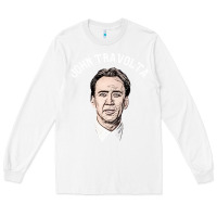 White sports nicolas cage as john travolta Long Sleeve Tee - linhVisuals