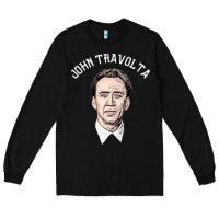 Black sports nicolas cage as john travolta Long Sleeve Tee - linhVisuals