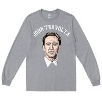 Heather Grey sports nicolas cage as john travolta Long Sleeve Tee - linhVisuals