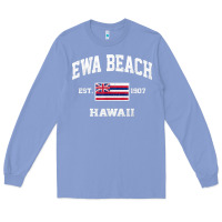 Colony Blue ewa beach hawaii hi vintage state athletic style t shirt Long Sleeve Tee - linhVisuals