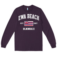 Plum ewa beach hawaii hi vintage state athletic style t shirt Long Sleeve Tee - linhVisuals
