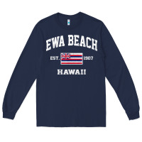 Navy ewa beach hawaii hi vintage state athletic style t shirt Long Sleeve Tee - linhVisuals