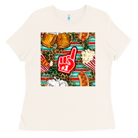 Bone american football snacks with serape and leopard Ladies Tee - BundleAndBundleShop