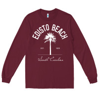 Burgundy edisto beach sc palm tree edisto beach gift pullover hoodie Long Sleeve Tee - linhVisuals