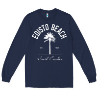 Navy edisto beach sc palm tree edisto beach gift pullover hoodie Long Sleeve Tee - linhVisuals
