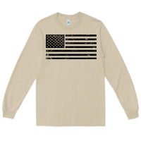 Mushroom black american flag distressed effect minimalist premium Long Sleeve Tee - linhVisuals