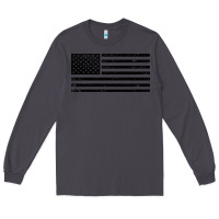 Smoke black american flag distressed effect minimalist premium Long Sleeve Tee - linhVisuals