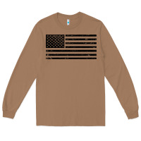 Toasted Coconut black american flag distressed effect minimalist premium Long Sleeve Tee - linhVisuals
