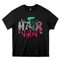 Black hair stylist Heavy Core Tee - OliviaCreatesArt