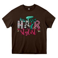 Chocolate Brown hair stylist Heavy Core Tee - OliviaCreatesArt
