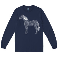 Navy horse lover t  shirthorse t  shirt (1) Long Sleeve Tee - linhVisuals