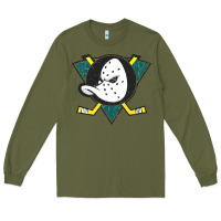 Army Green the mighty ducks classic Long Sleeve Tee - linhVisuals