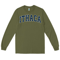 Army Green ithaca new york ny vintage sports design navy design t shirt Long Sleeve Tee - linhVisuals