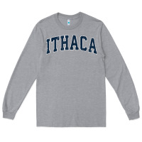 Heather Grey ithaca new york ny vintage sports design navy design t shirt Long Sleeve Tee - linhVisuals