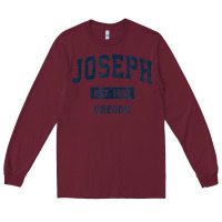Burgundy joseph oregon or vintage sports established navy design t shirt Long Sleeve Tee - linhVisuals