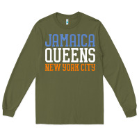 Army Green jamaica queens new york ny t shirt Long Sleeve Tee - linhVisuals
