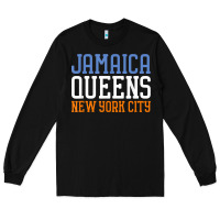 Black jamaica queens new york ny t shirt Long Sleeve Tee - linhVisuals