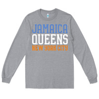 Heather Grey jamaica queens new york ny t shirt Long Sleeve Tee - linhVisuals