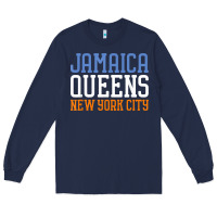 Navy jamaica queens new york ny t shirt Long Sleeve Tee - linhVisuals