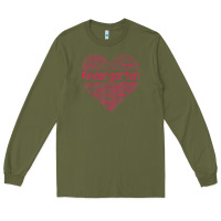 Army Green cute love heart kindergarten teacher valentines day womens Long Sleeve Tee - linhVisuals