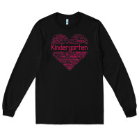 Black cute love heart kindergarten teacher valentines day womens Long Sleeve Tee - linhVisuals