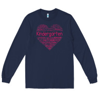 Navy cute love heart kindergarten teacher valentines day womens Long Sleeve Tee - linhVisuals