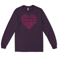 Plum cute love heart kindergarten teacher valentines day womens Long Sleeve Tee - linhVisuals