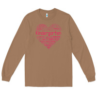 Cute Love Heart Kindergarten Teacher Valentines Day Womens Long Sleeve Tee | Teevron