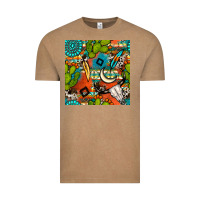 Vintage Coffee western cactus aztec seamless pattern Vintage Tee - BundleAndBundleShop