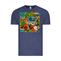 Vintage Denim western cactus aztec seamless pattern Vintage Tee - BundleAndBundleShop