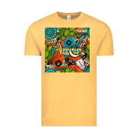 Vintage Mustard western cactus aztec seamless pattern Vintage Tee - BundleAndBundleShop
