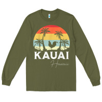 Army Green kauai hawaii chicken lover souvenir t shirt Long Sleeve Tee - linhVisuals