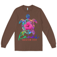 Chestnut kauai hawaii vacation 2022 sea turtle flower tropical t shirt Long Sleeve Tee - linhVisuals