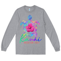 Kauai Hawaii Vacation 2022 Sea Turtle Flower Tropical T Shirt Long Sleeve Tee | Teevron