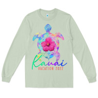 Matcha kauai hawaii vacation 2022 sea turtle flower tropical t shirt Long Sleeve Tee - linhVisuals
