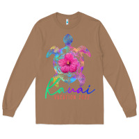 Toasted Coconut kauai hawaii vacation 2022 sea turtle flower tropical t shirt Long Sleeve Tee - linhVisuals