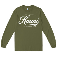 Army Green kauai hawaii vintage retro t shirt Long Sleeve Tee - linhVisuals