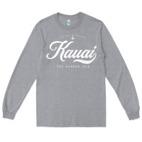 Heather Grey kauai hawaii vintage retro t shirt Long Sleeve Tee - linhVisuals